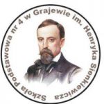 Logo Szkoły Podstawowej nr 4 imienia Henryka Sienkiewicza w Grajewie