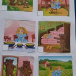 Obrazki z bajki Złotowłosa i trzy niedźwiadki