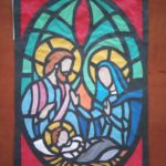 Witraż bożonarodzeniowy Maryja Józef i Dzieciątko