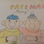 Dwa chłopki i napis Pat i Mat