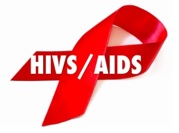 Czerwona kokardka z napisem HIVS/AIDS