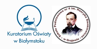 Logo Kuratorium Oświaty w Białymstoku i SP 4 w Grajewie