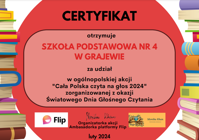 Certyfikat Cała Polska czyta na głos