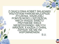 Dzień Kobiet - życzenia Samorządu Uczniowskiego