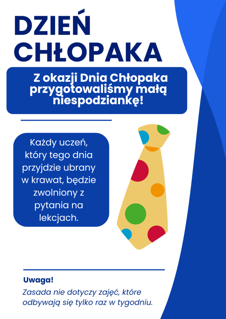 plakat na Dzień Chłopaka