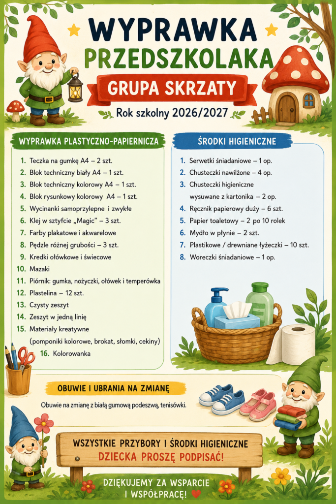Wyprawka przedszkolaka Skrzaty